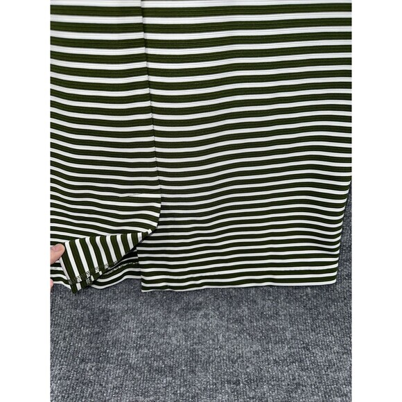 DE Collection Dress Women's Size S Green White Scoop Neck Midi Casual Striped - Picture 6 of 10